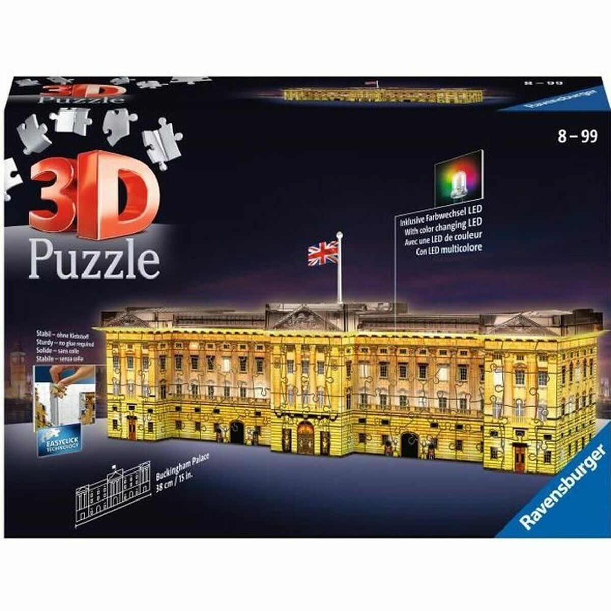 3D Puzzle Ravensburger Buckingham Palace Illuminated 216 Dijelovi (216 Dijelovi)