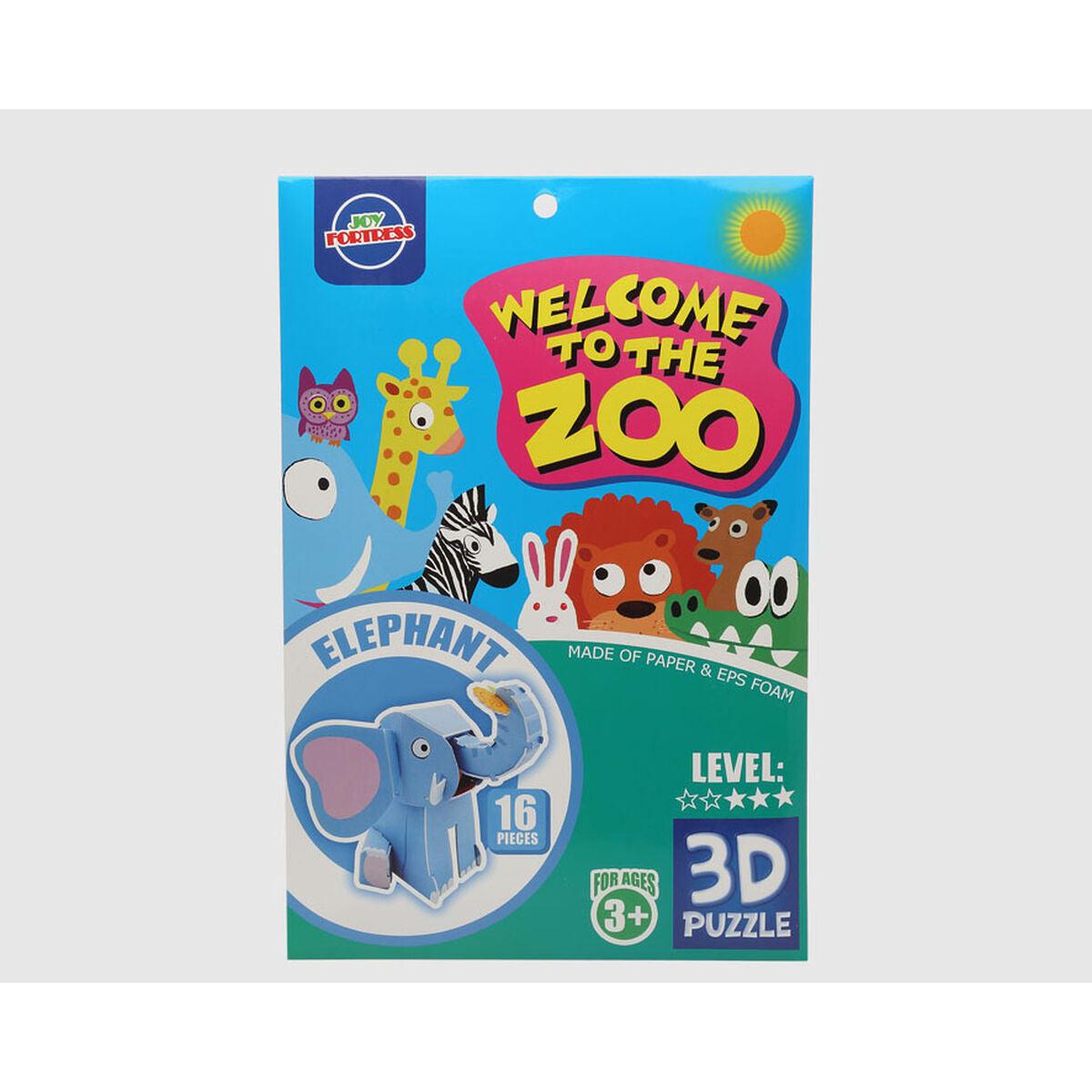 3D Puzzle Zoo Slon 27 x 18 cm 16 Dijelovi
